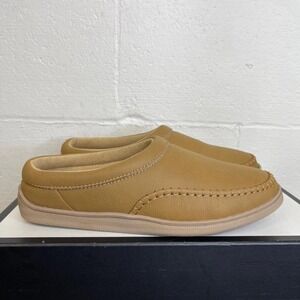 My Pillow Slippers 74472-06 Light Brown Leather Slippers Slip On Women's Size 10